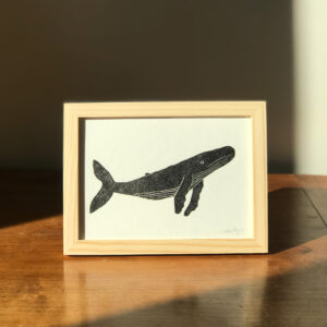 Linogravure La baleine