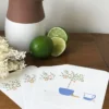 Carte postale illustrée d'un citronnier