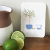 Carte postale illustrée d'un citronnier