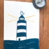 Linogravure Phare bleu sans cadre